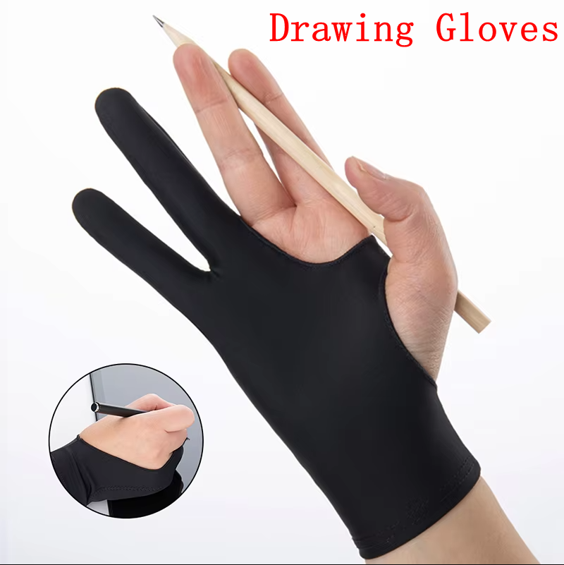 Drawing Glove Two Finger Artist - قفاز رسم مضاد للقاذورات بإصبعين للفنان