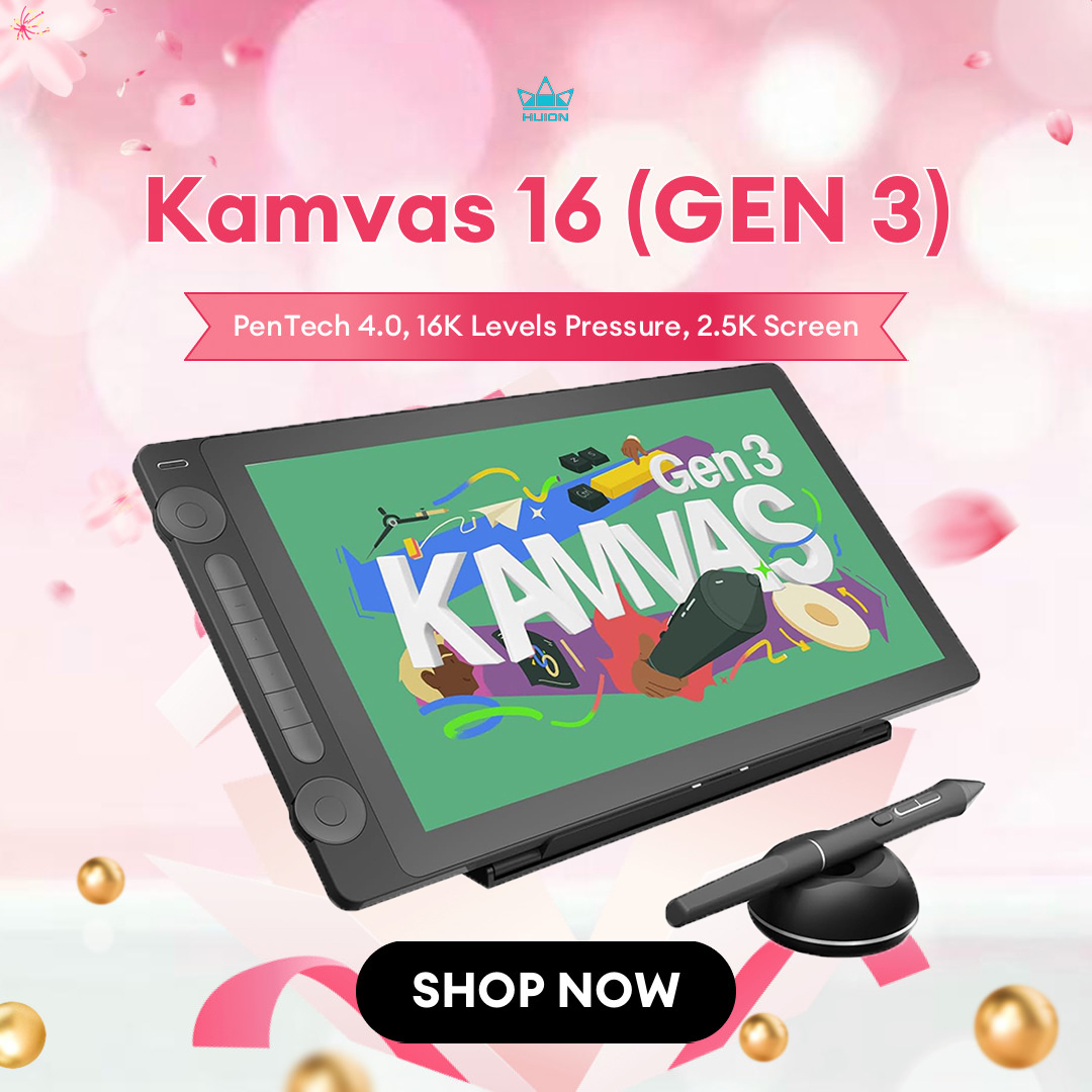 Drawing Tablet With Screen 15.6 Inch - Huion Kamvas 16 (Gen 3) شاشة