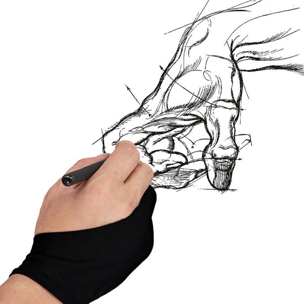 قطعتان من قفازات الرسم المضادة - مراجعة Drawing Glove Two Finger Artist وسعره