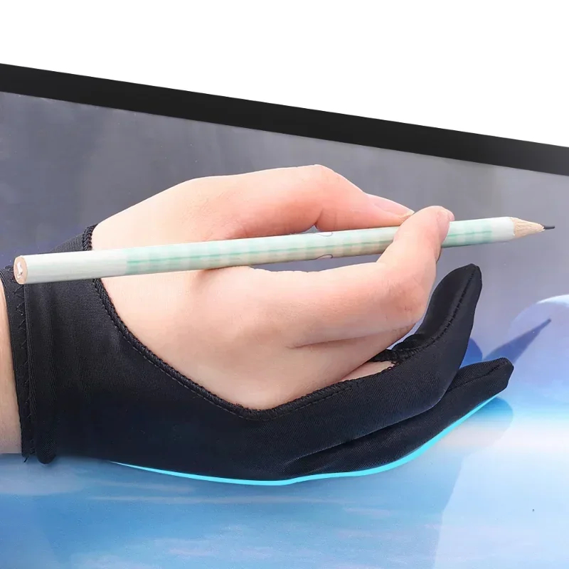 قفاز رسم بخاصية منع لمس راحة ا - مراجعة Drawing Glove Two Finger Artist وسعره