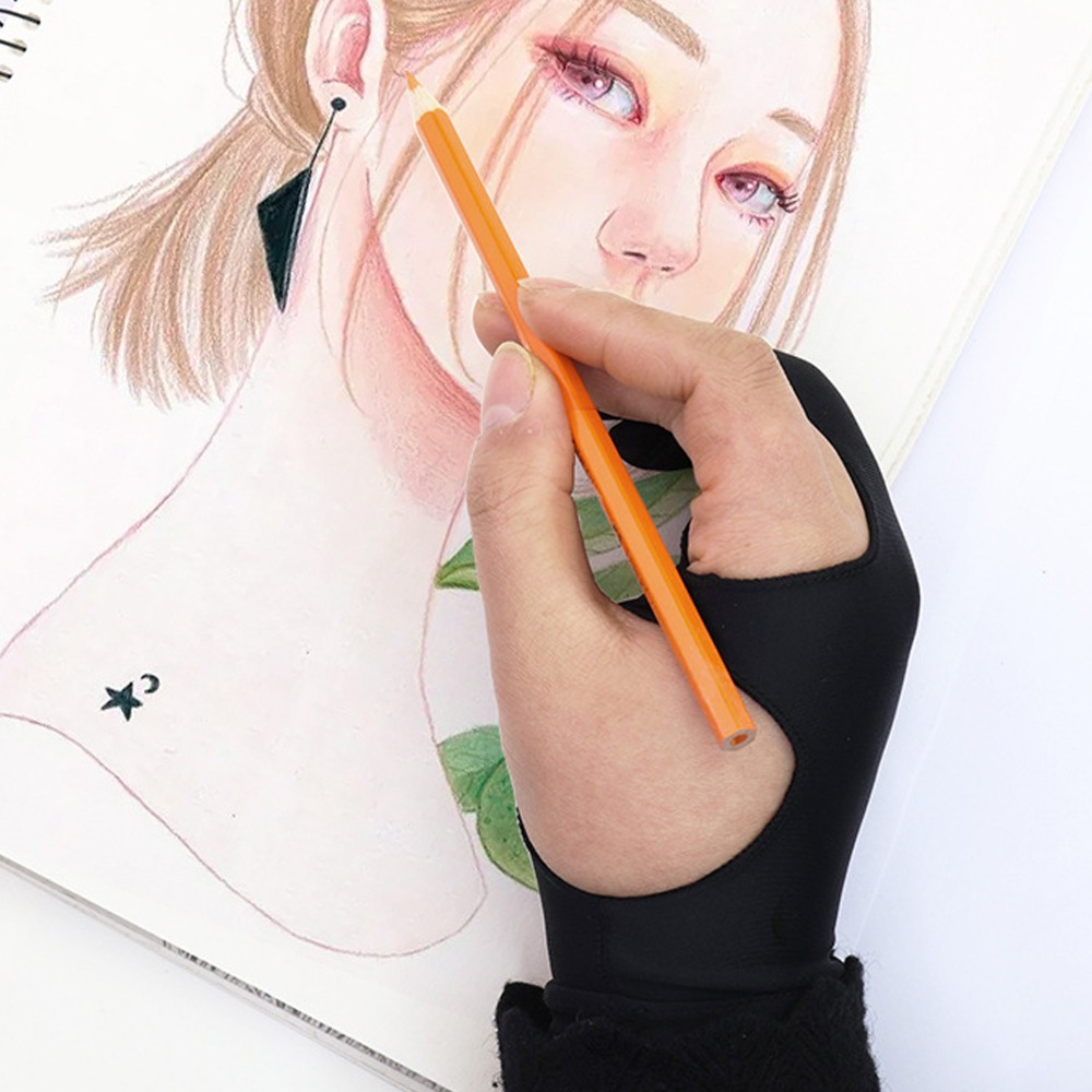زوج من قفازات الرسم المتينة بت - مراجعة Drawing Glove Two Finger Artist وسعره