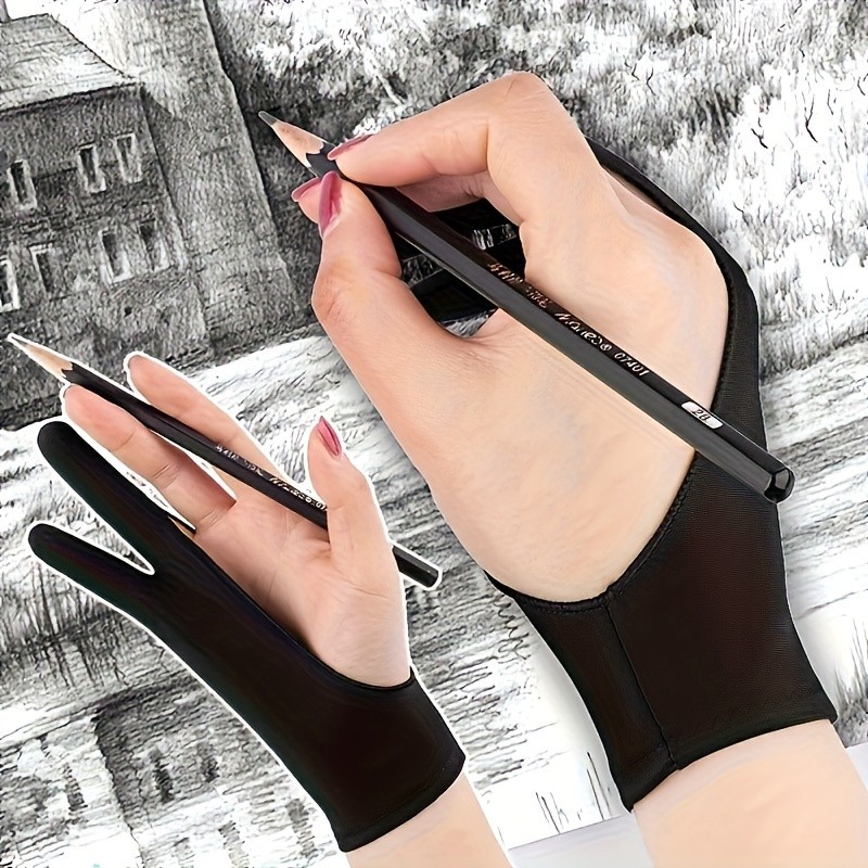قفاز فنان أسود ببصمة إصبعين لل - مراجعة Drawing Glove Two Finger Artist وسعره