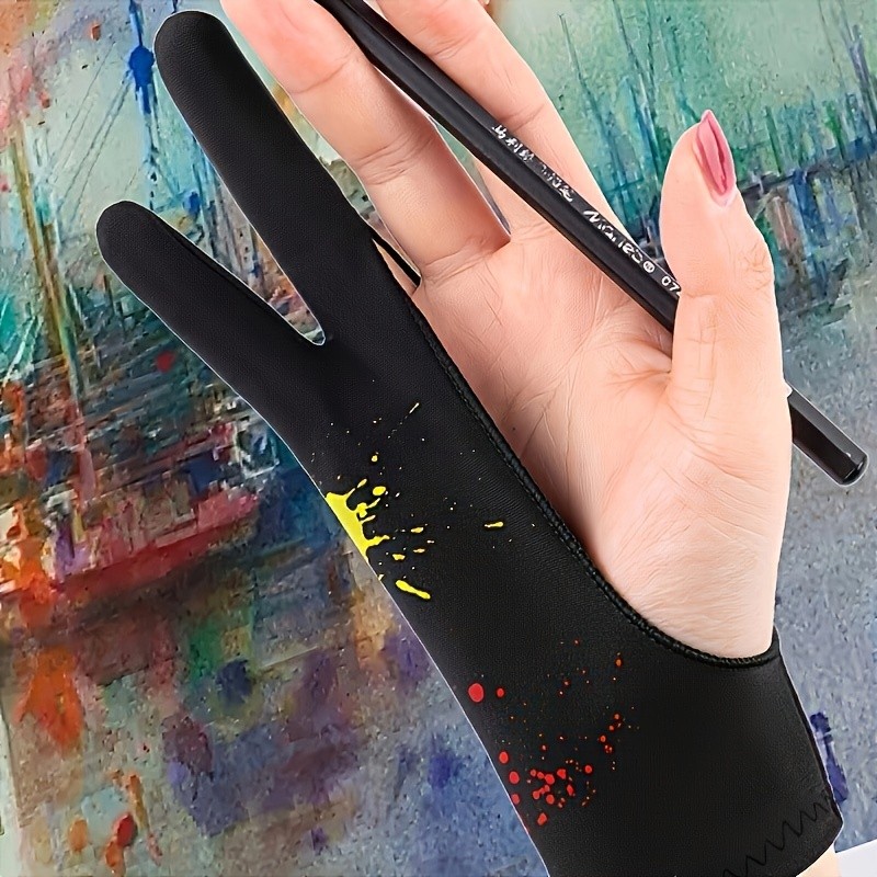 قفاز فنان أسود ببصمة إصبعين لل - مراجعة Drawing Glove Two Finger Artist وسعره