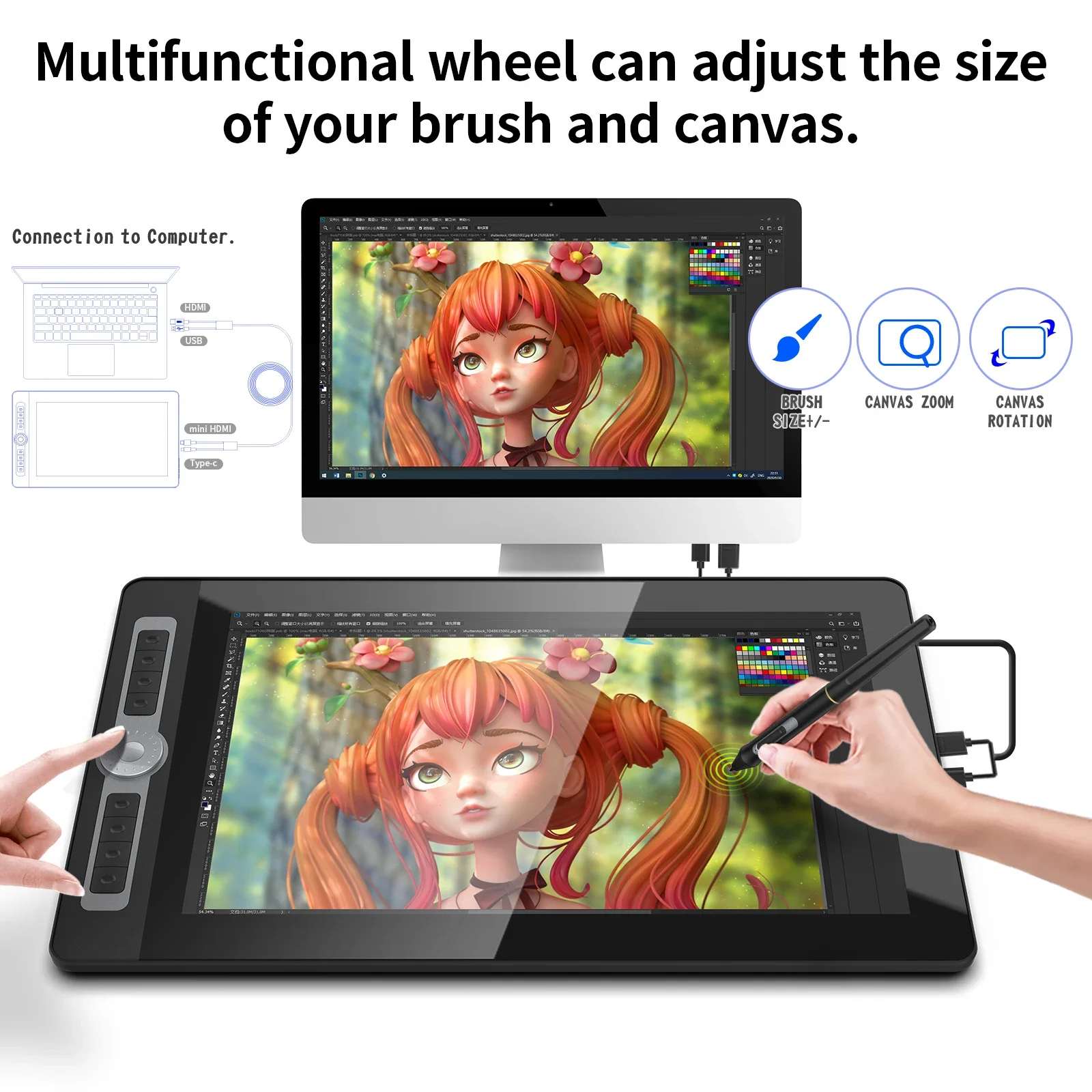 لوح رسم رقمي بشاشة لمس 15.6 بو - مراجعة Drawing Tablet With Screen 15.6 Inch وسعره