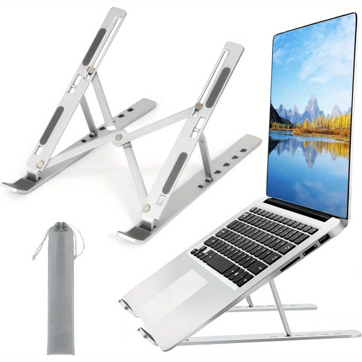 حامل كمبيوتر محمول من الألومني - مراجعة Tablet Stand Adjustable Aluminum وسعره
