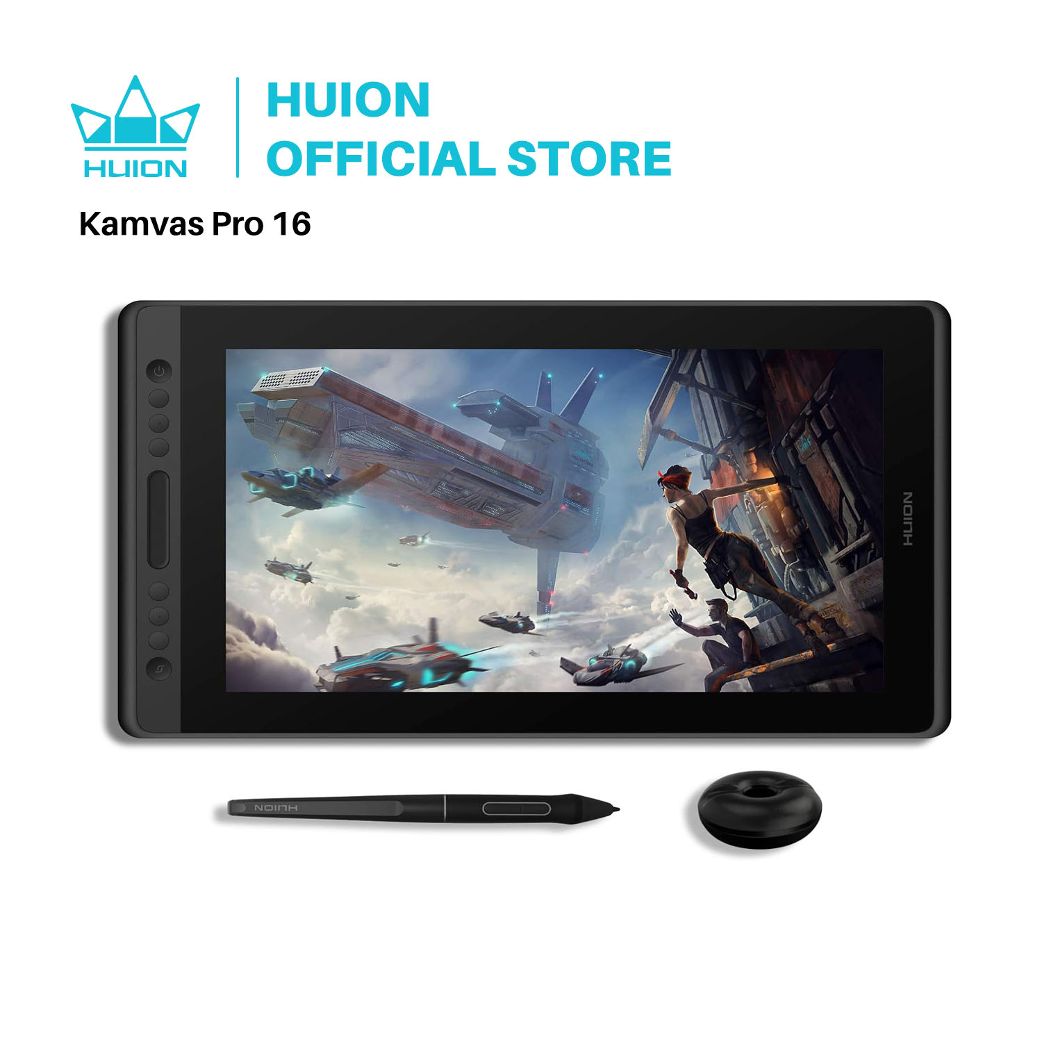 Huion شاشة جرافيك Kamvas Pro 1 - مراجعة Drawing Tablet With Screen 15.6 Inch وسعره