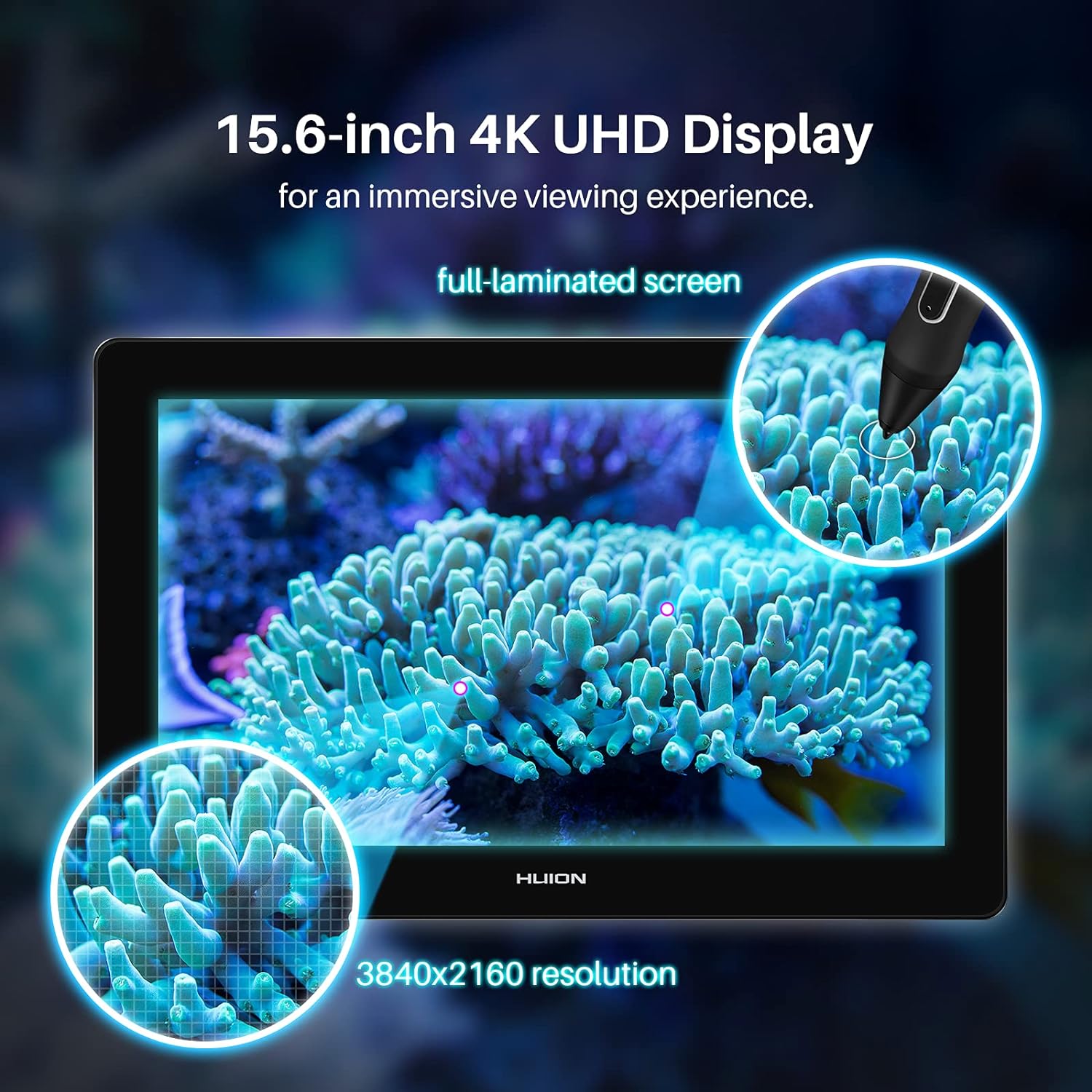 جهاز لوحي لرسومات سلسلة Huion- - مراجعة Pen Display 4K 16 Inch وسعره