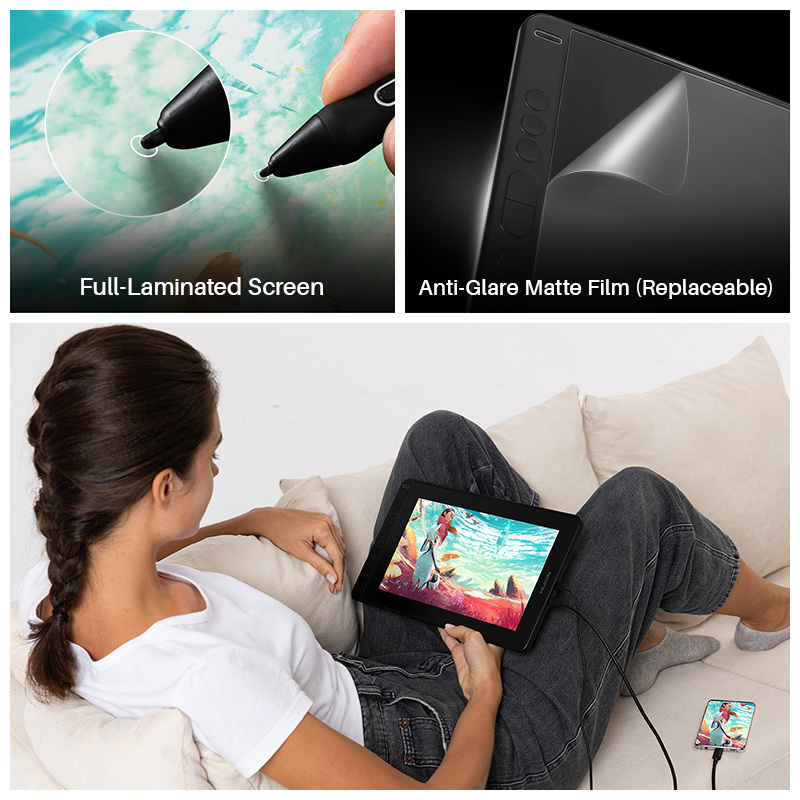 HUION Kamvas 12 جهاز كمبيوتر ل - مراجعة Drawing Tablet Standalone Android وسعره