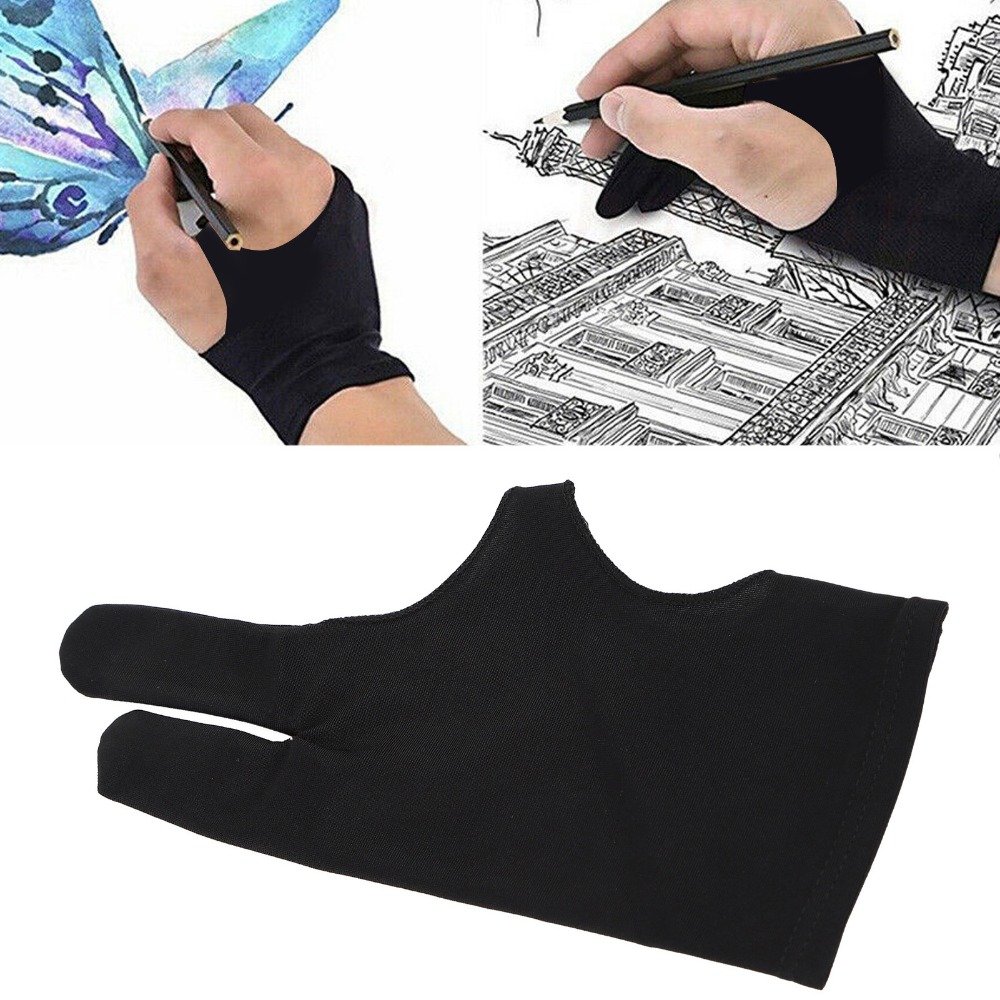زوج من قفازات الرسم المتينة بت - مراجعة Drawing Glove Two Finger Artist وسعره